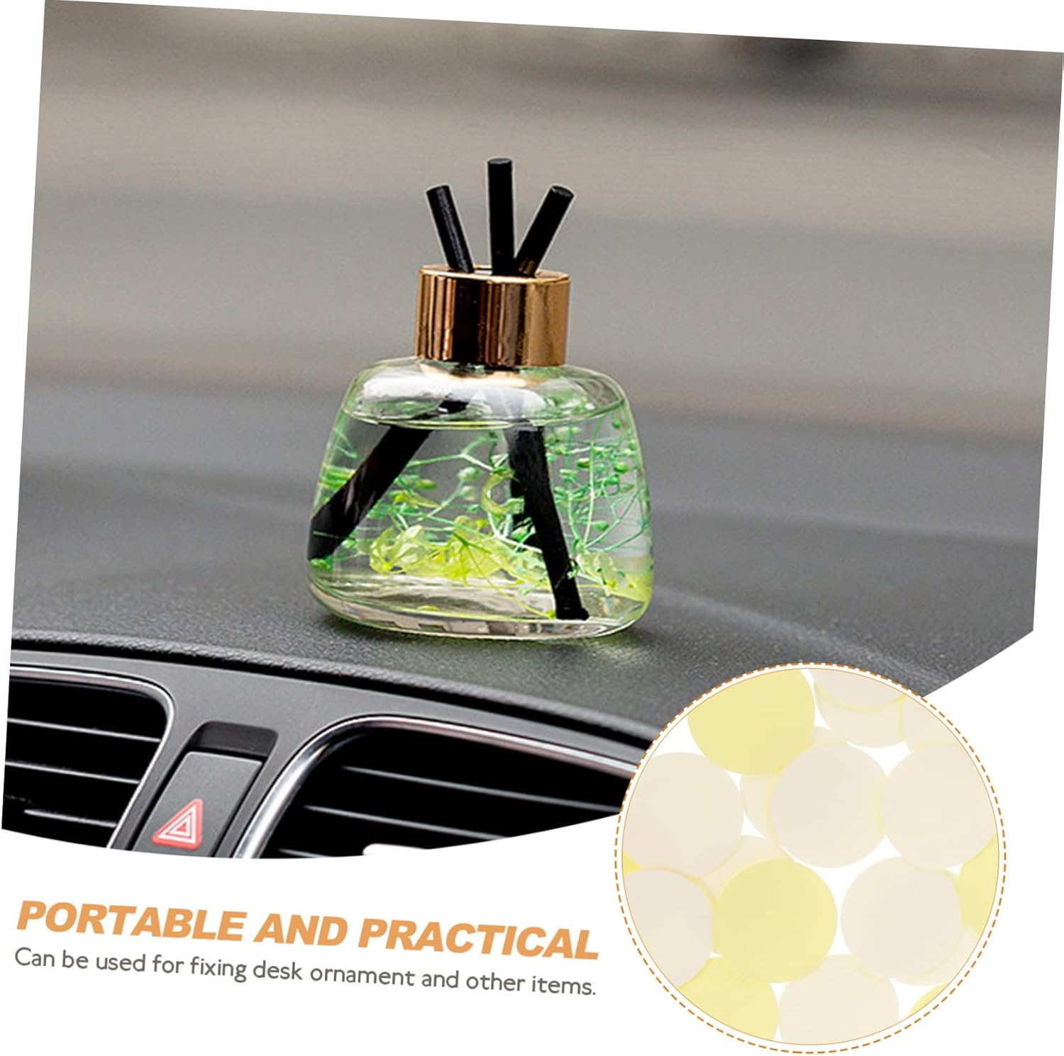 24Pcs Little Yellow Base Film Double Sided Tape Self Adhesive round Stickers for Home Car Office image number 2