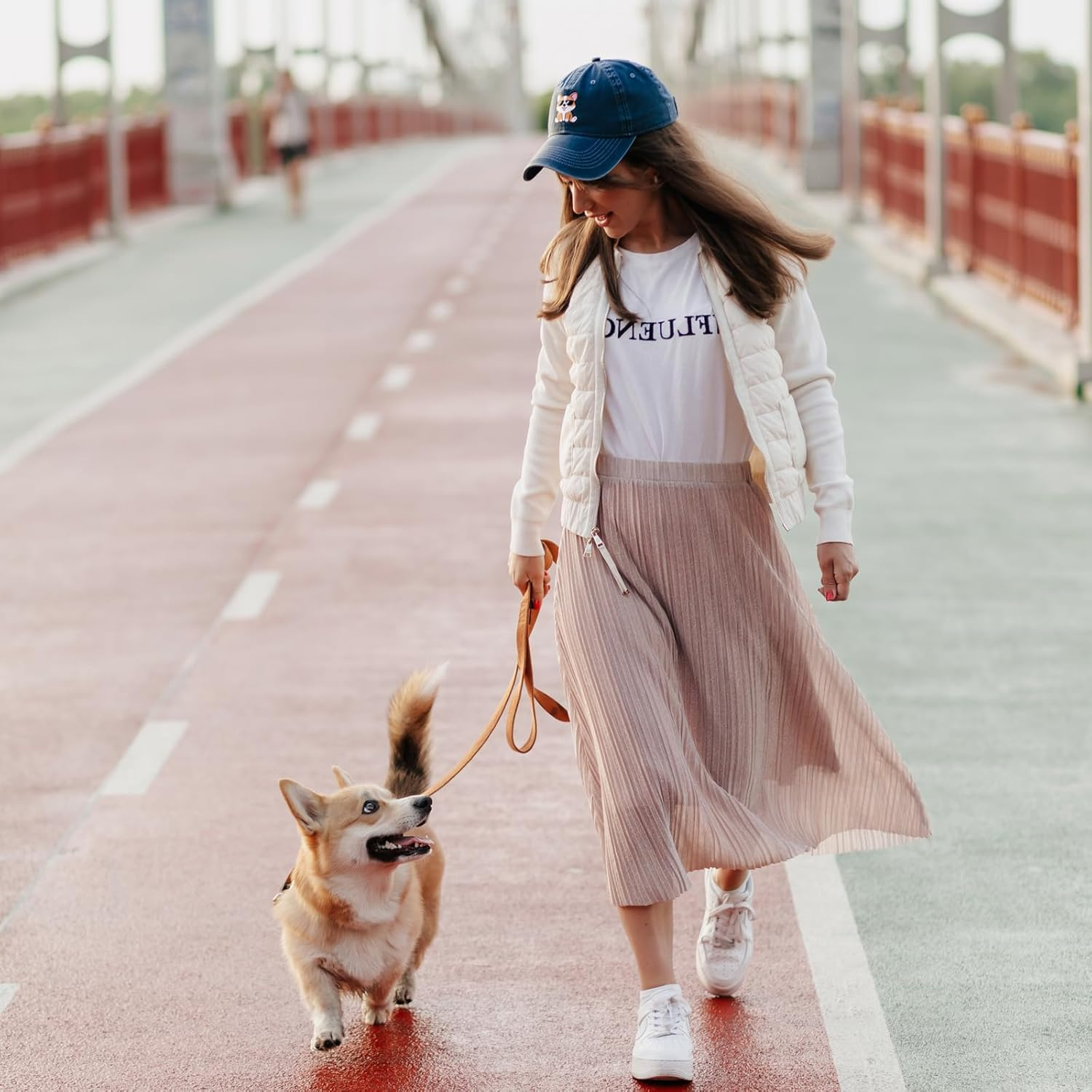 Women'S Cute Corgi Hat for Women Men, Adjustable Vintage Distressed Washed Baseball Cap for Dog Dad Mom - Embroidered-Black image number 5