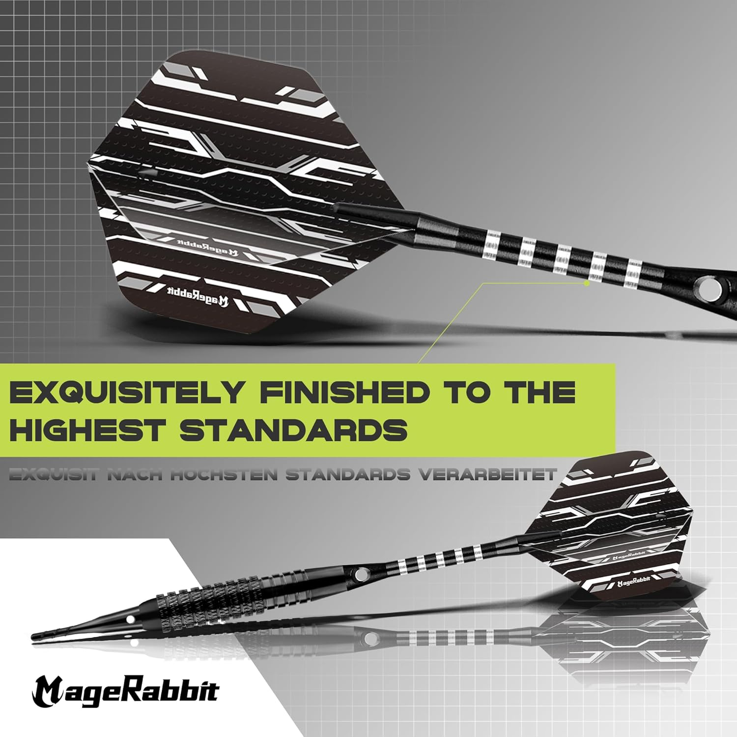 Magerabbit Plastic Tip Darts 12Pcs 18G 2Pcs Dart Flight - Soft Tip Darts 50 Extra Dart Tips and 16 Flight Protectors with 1 Wrench 12Pcs 16G 2BA Iron Dart Barrel