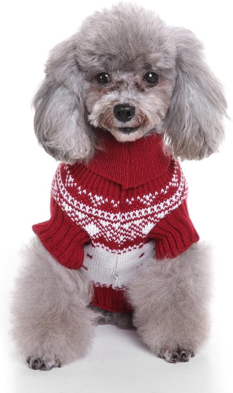 Christmas Dog Jumper Knitted Pet Dog Christmas Sweater Soft Winter Dog Jumper Coat Pet Xmas Sweater Clothes for Small Medium Large Dogs Cats Christmas Costume (Medium, Style-2) image number 5
