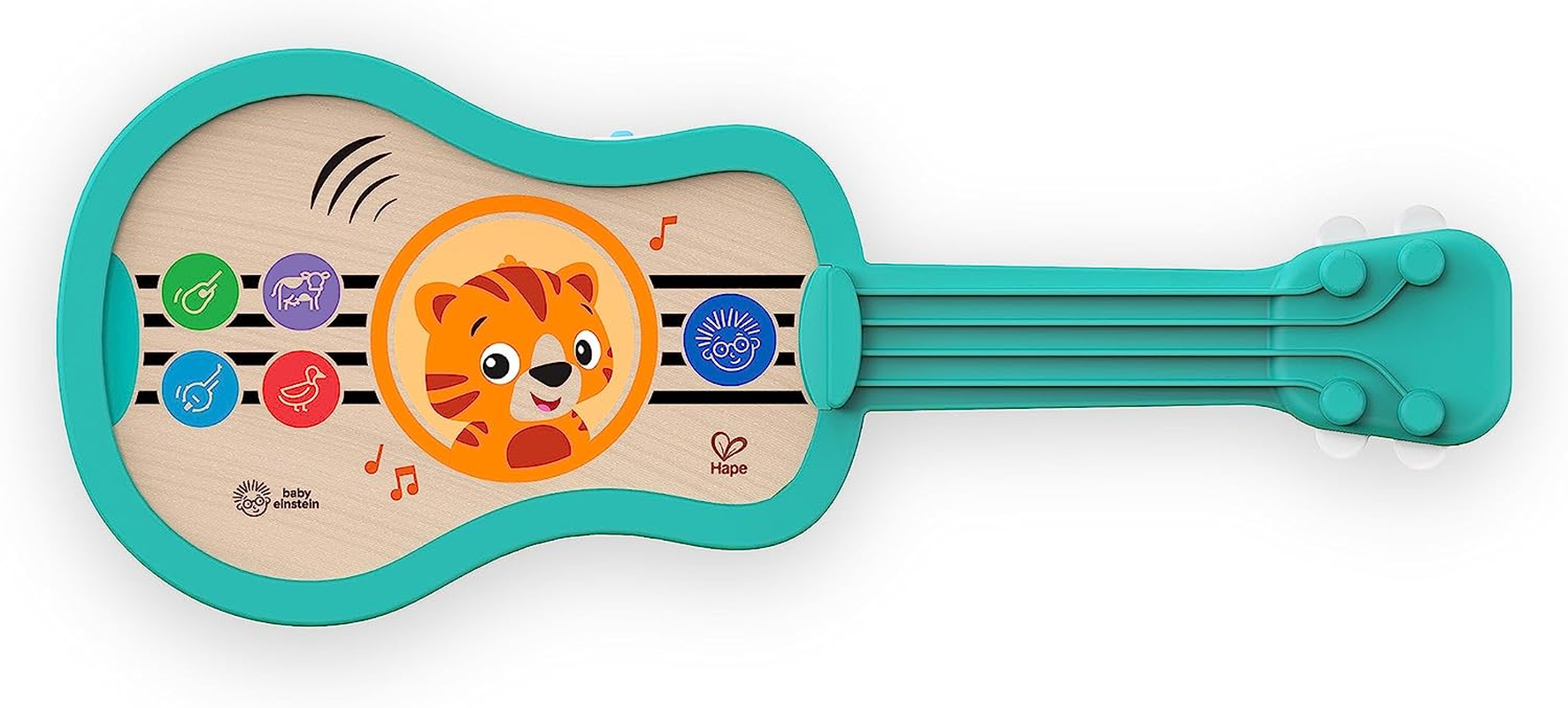 Baby Einstein Sing & Strum Magic Touch Ukulele Wooden Musical Toy, Ages 6 Months+, Multicolored image number 4