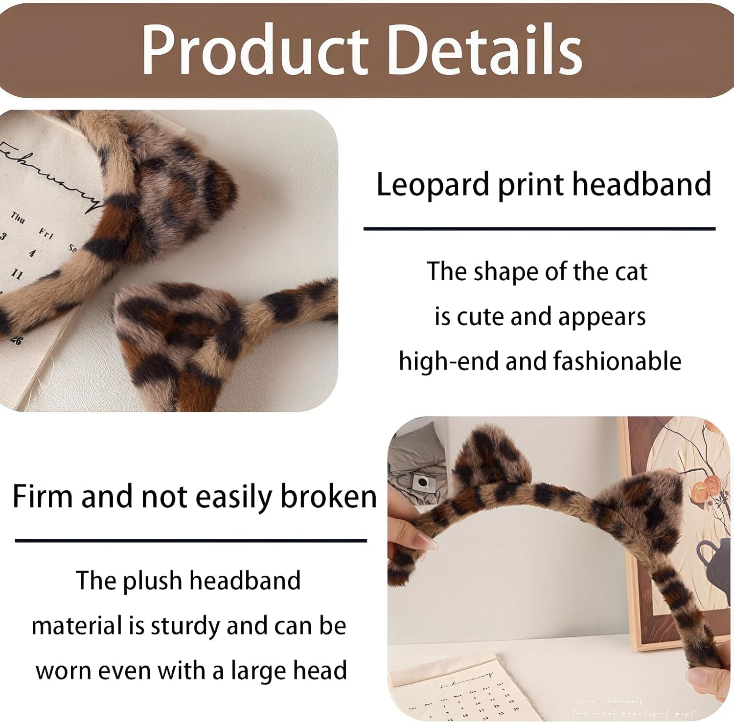 Women'S Headband, Face Washing Headband, Hair Band, Cosmetic Headband, Elastic Face Wrist Washing Band, Hair Accessories for Washing Face (Leopard Print Style) image number 4