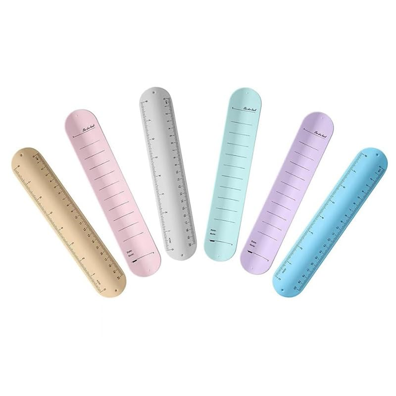 WADY 6 Pcs Reusable Erasable To-Do List Silicone Wrist Band,Waterproof Writable Nurse Reminder Bracelet with Ruler, 9.3 X 1.8" Wearable Notepad Slap Bracelet for Notes & Tasks