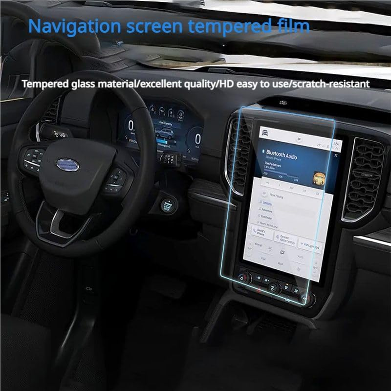 For 2024 Ford Ranger Screen Protector for 2024 Ford Ranger Lariat/Raptor 12"Navigation Display, Scratch Resistant for Ford 2023 Ranger Screen Protector 12 Inch Radio Screen Protective Film (12 Inch) image number 1