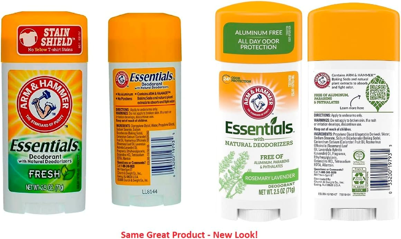 ARM & HAMMER Essentials Natural Deodorant Fresh 2.50 Oz (Pack of 3) image number 2