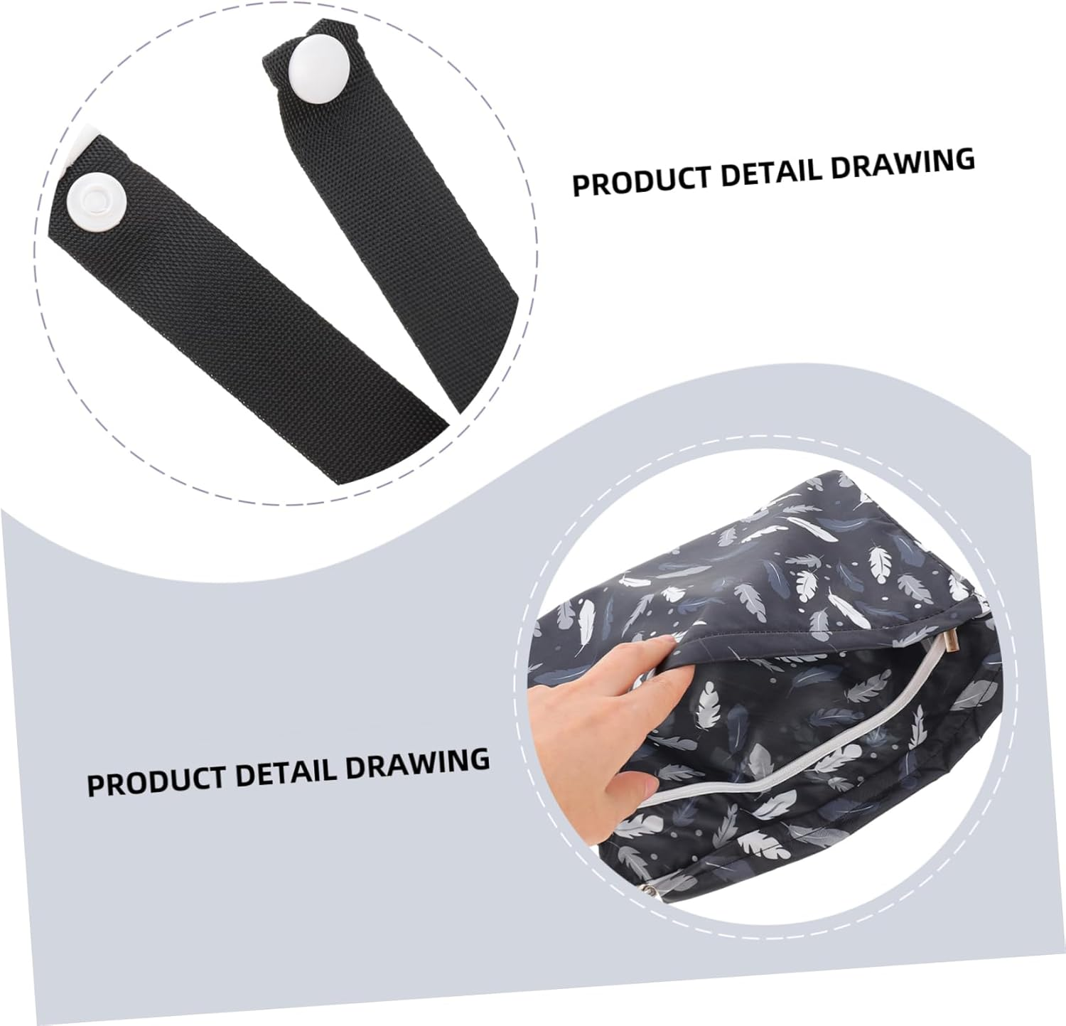 2Pcs Multi-Functional Nappy Bags Diaper Bags for Travel Waterproof Baby Diaper Storage Bag with Zipper Lemon Colors for Outdoor and Shopping Trips image number 6