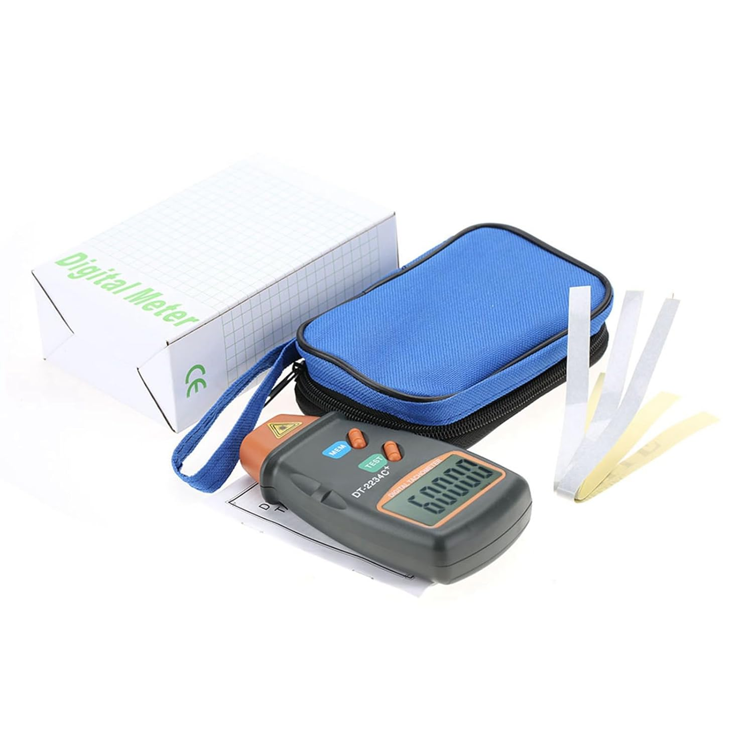 LCD Photo Digital Tachometer, Digital Tachometer, Mini ABS Plastic RPM Meter DT-2234C+ for Motor Wheel Field, Car Lathe image number 1