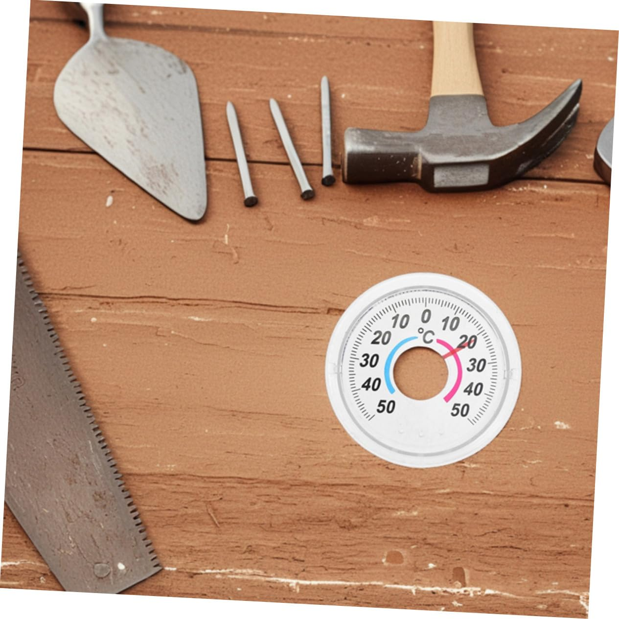 CLISPEED round Analog Indoor Outdoor Thermometer for Doors and Windows Space-Saving Plastic Gauge with Accurate Temperature Display Easy-Read Pointer Style for Home Weather Monitoring image number 2