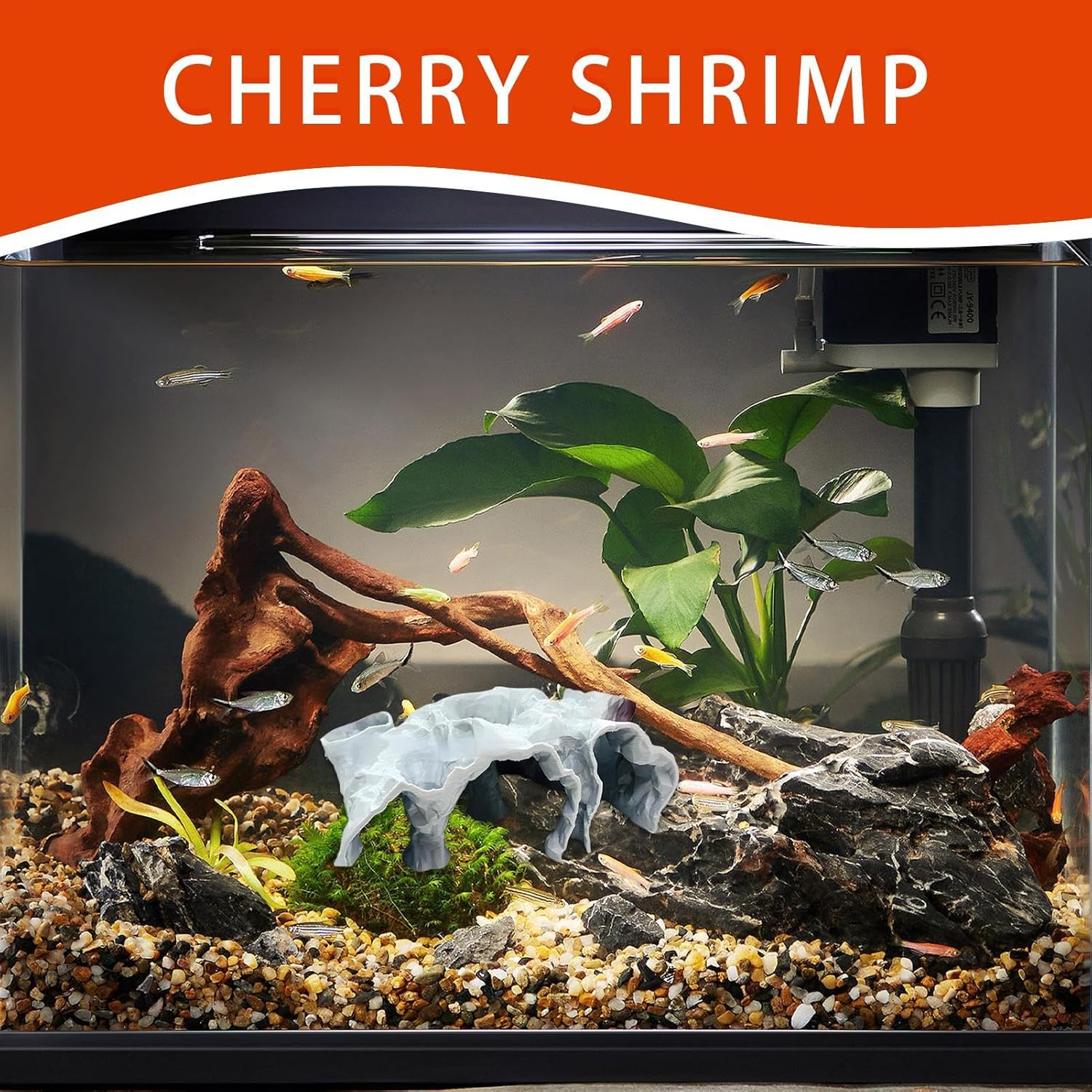 Fish Tank Cave - Shrimp Cave Aquarium Decor | Breeding Shelter Landscape Decoration for Betta Cory Small Cichlid Guppy Reptile image number 1