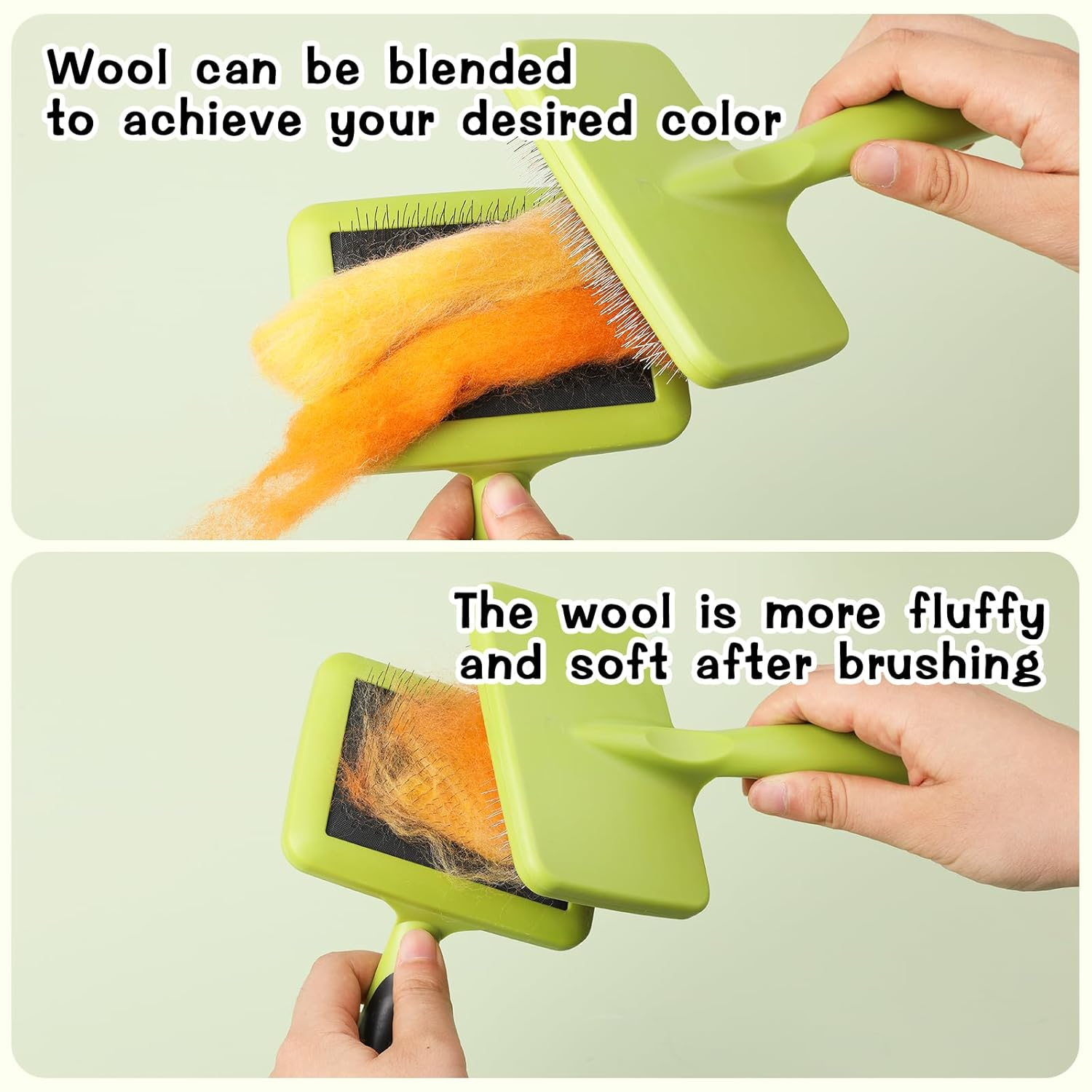 2Pcs Wool Carders, Hand Carders Wool Needle Felting Brush, Needle Felting Tools, Slicker Brush for Cat, Dogs, Wool Carders Brush for Spinning Craft Needle Felting Project or Pets image number 5