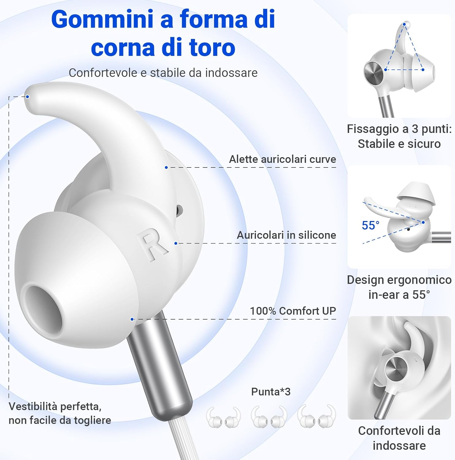 In-Ear Headphones USB C Anti-Fall Earplugs Microphone & Volume Control USB C Headphones with Cable for Samsung Galaxy S25 Ultra S24 A16 Iphone 16 15 Ipad Pixel 9 8 for Office Gaming Workout Music image number 4