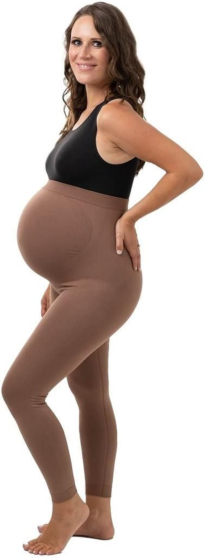 Maternity Leggings for Women - Anti-Chafing Pregnancy Tights for Women for Belly Support - Maternity Lounge Wear for New Moms