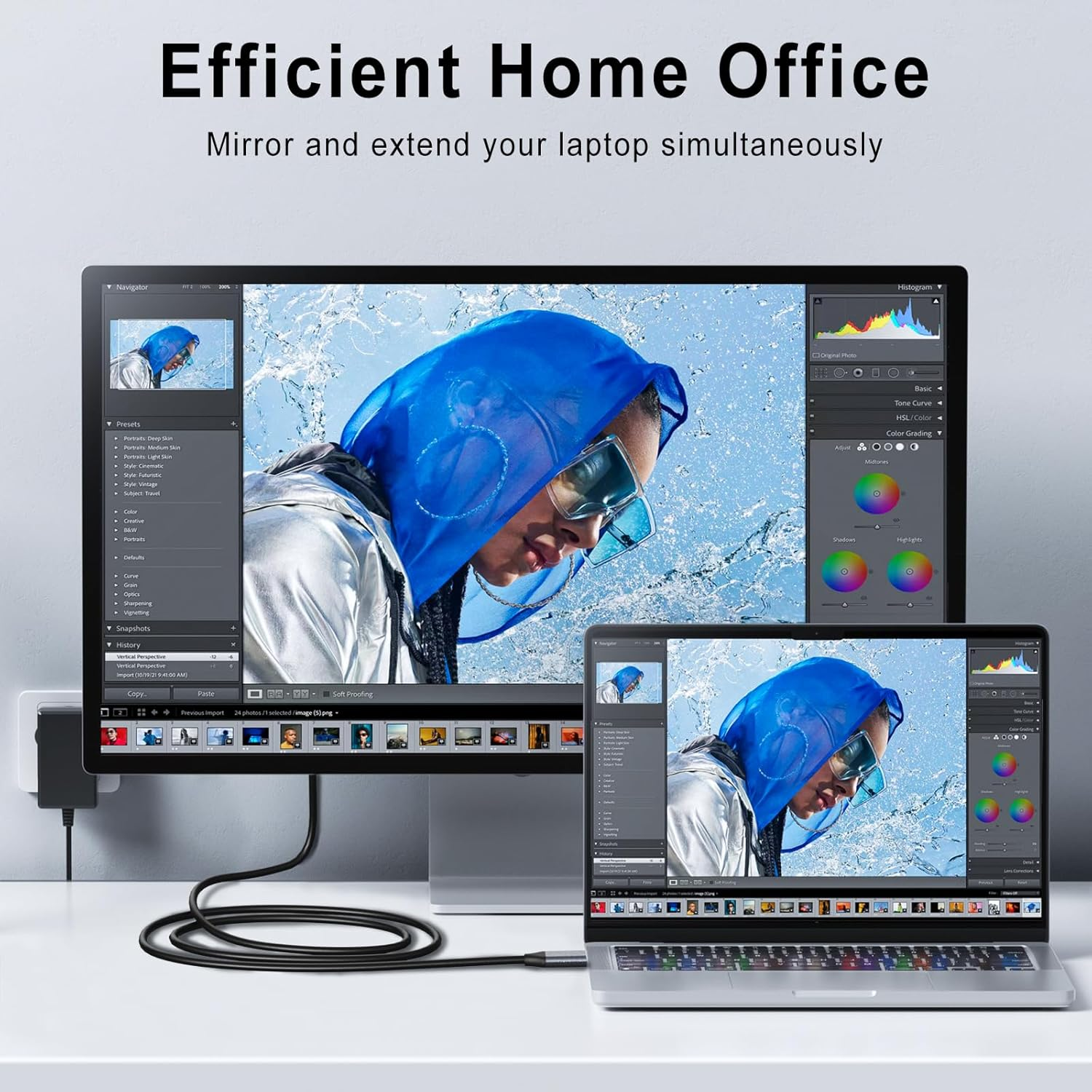 Unidirection USB C to HDMI Cable 2M 4K 60Hz, Type C to HDMI Cable Cord to HDMI for Home Office Compatible with Iphone 16/15 Pro Max Plus, Macbook Pro 16" 2019/18, Ipad Pro 2020, Galaxy S24 image number 3