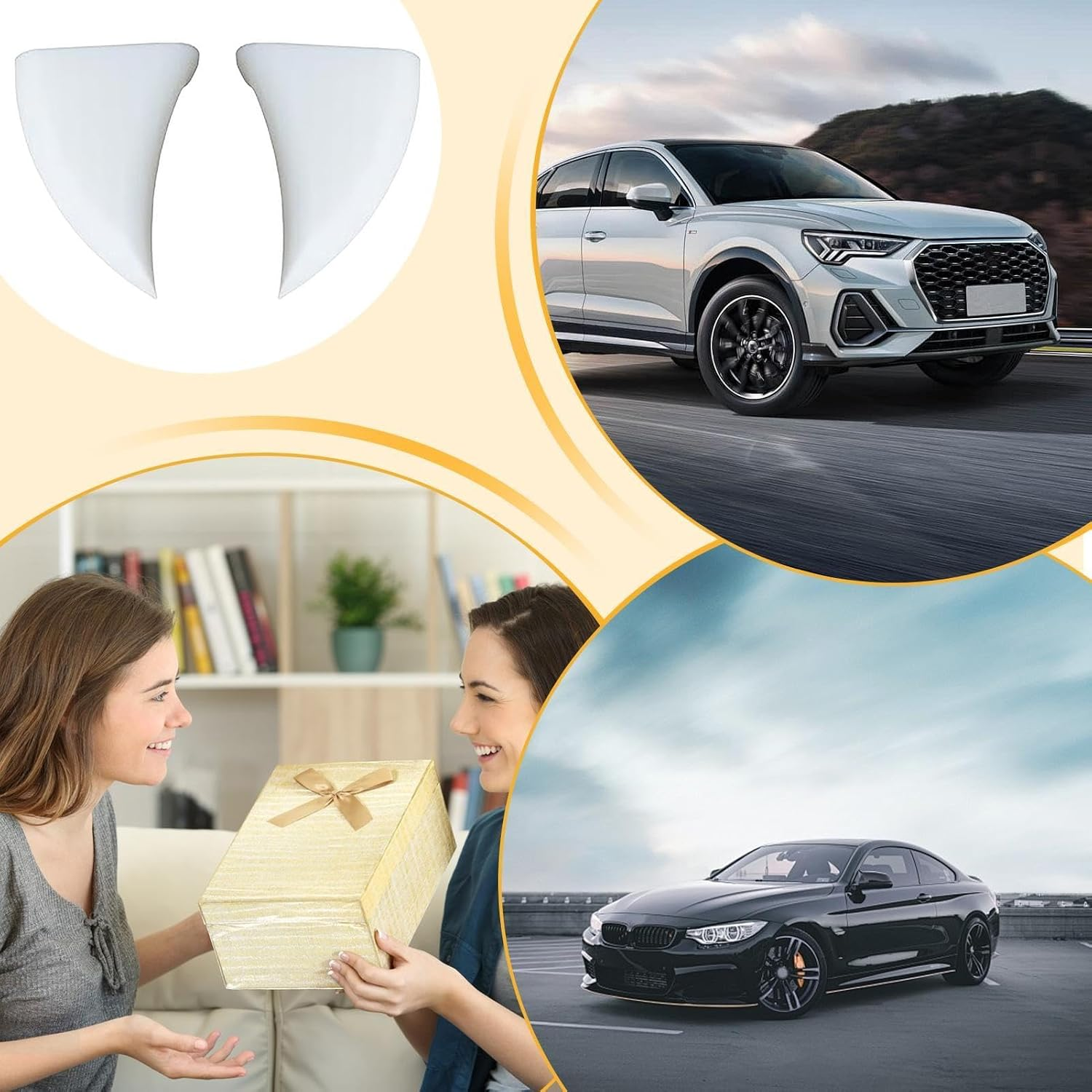 Vampire Teeth - Halloween Car Decoration | 2 Vampire Fangs for Car | 2 Vampire Fangs for Car | White Horns, Bumper Decoration, Fangs - White image number 4