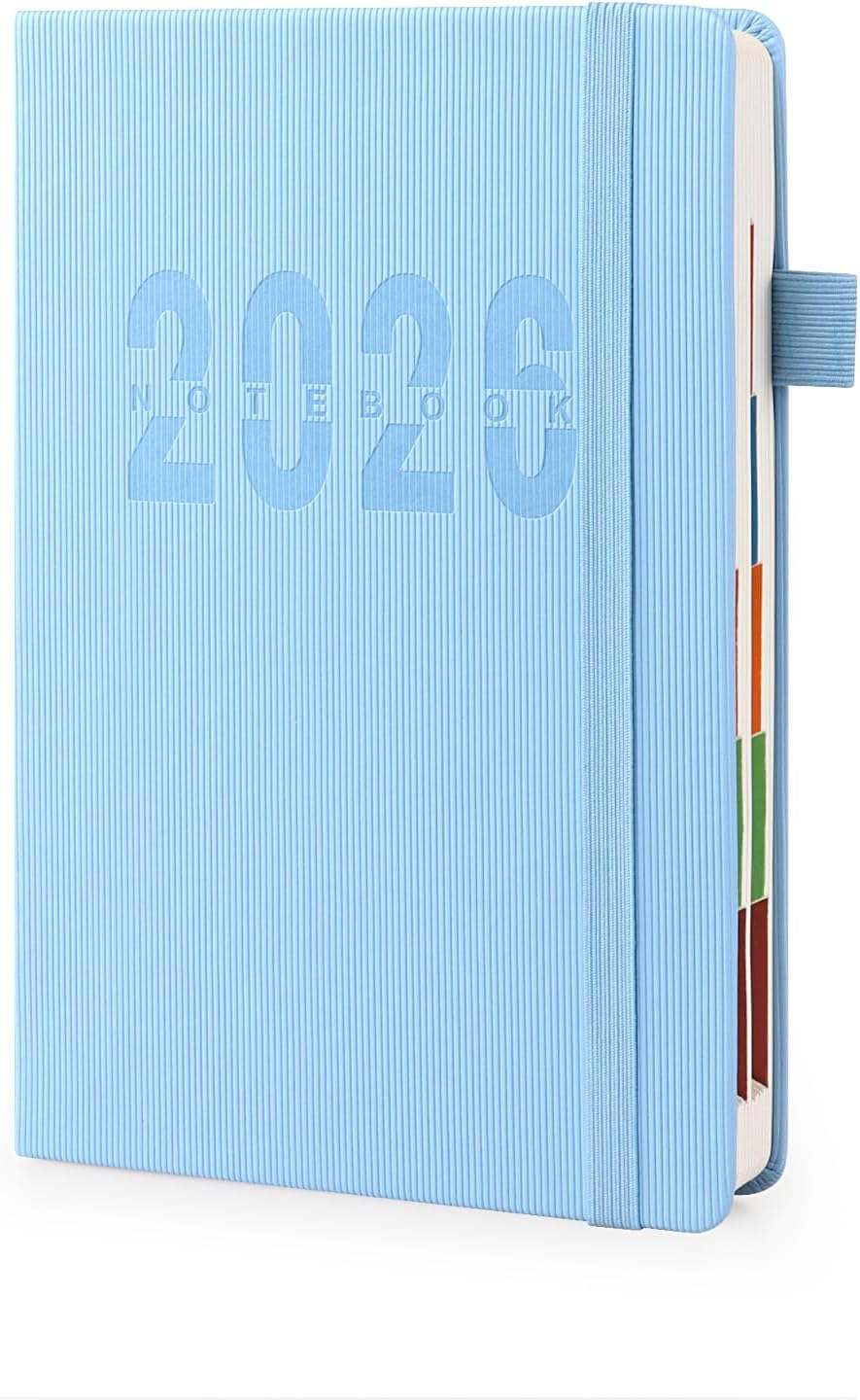 JUNART 2026 Academic Diary A5 Daily Planner from Jan. 2026-Dec. 2026 Weekly & Monthly Diary,Schedule Planner,Teacher Planner with Elastic Strap Pen Loop(Orange)