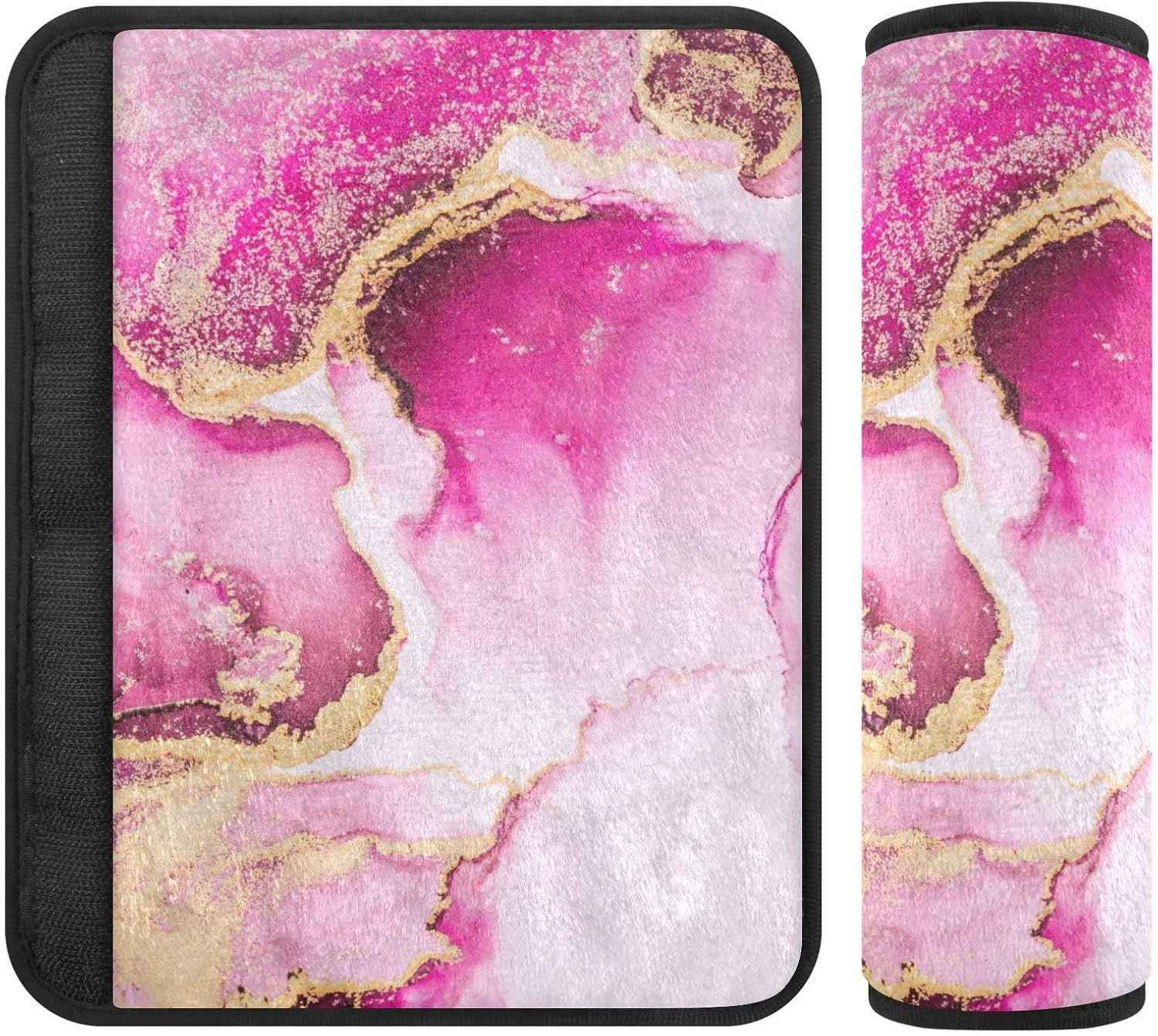 Rainbow Stars Glitter Seat Belt Covers in Soft Polyester Flannel, Adjustable Car Seat Belt Cover, Kids Seatbelt Cushion