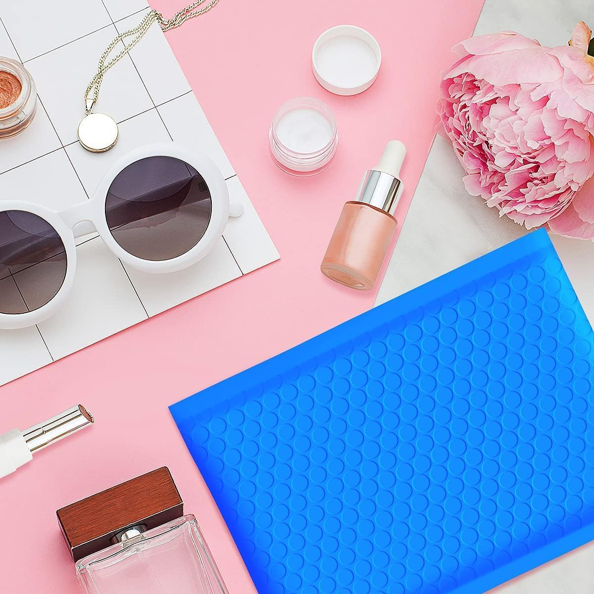 5X9 Inch Blue 50 Pack Usable Size Small Business Mailing Packages Opaque Self Seal Adhesive Waterproof Boutique Shipping Bags for Jewelry Makeup Supplies image number 4