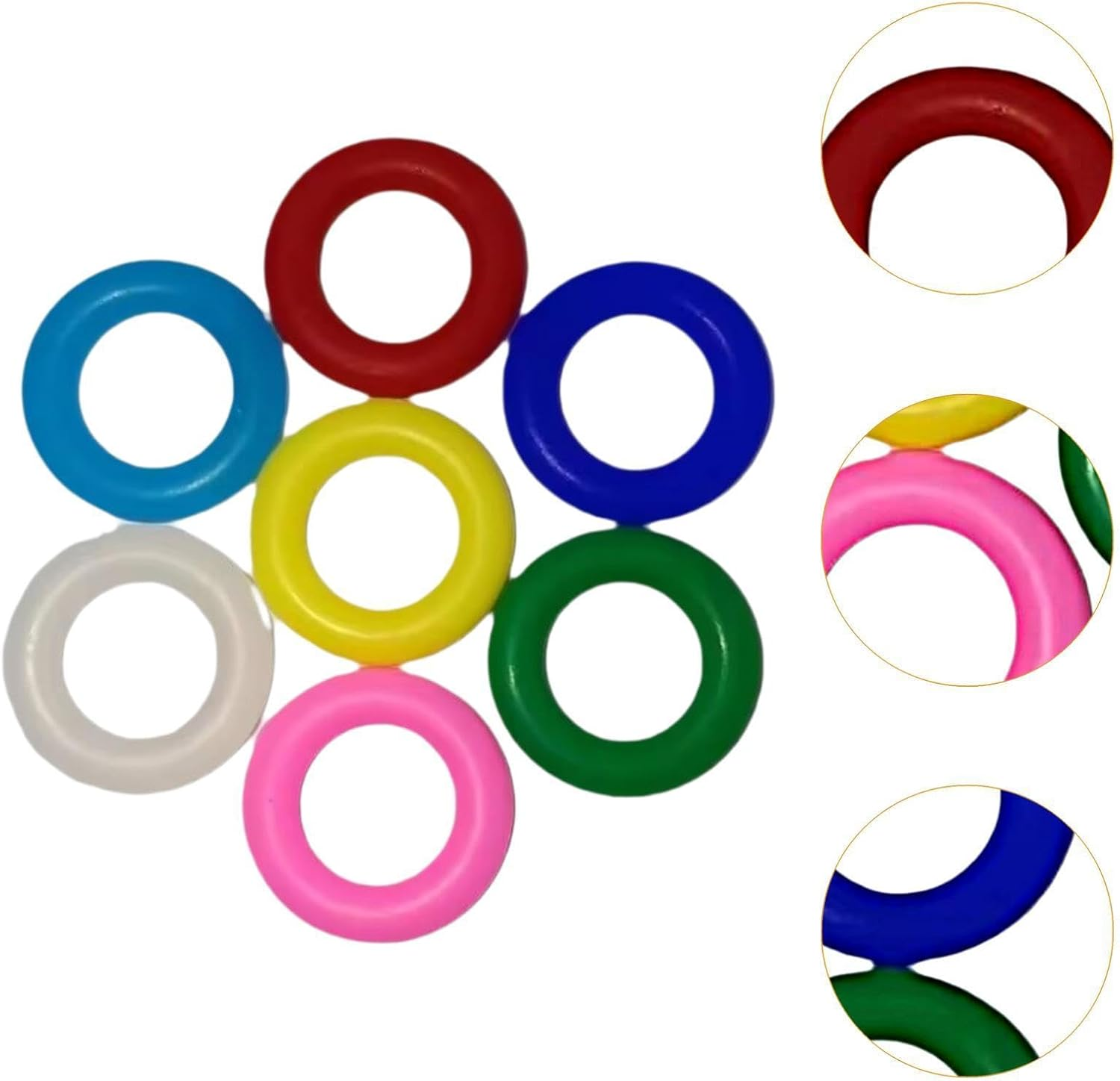 Whtkoph 100 Pcs Bird Leg Rings Foot Bands Rubber Bird Leg Bands Identification Leg Rings for Pigeons Routine Peonies, 9Mm image number 2