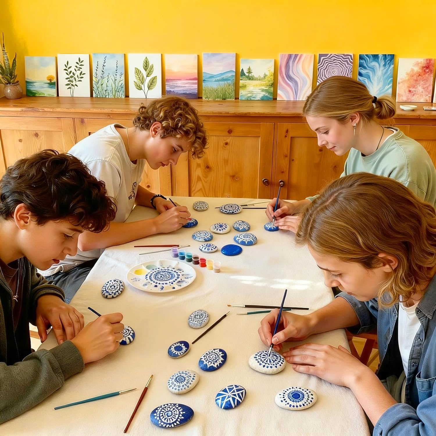 Simetufy 35 Pcs Large Painting Rocks, 2"-3" Flat Stones for DIY Arts and Crafts, Hand Selected Smooth River Rocks image number 3