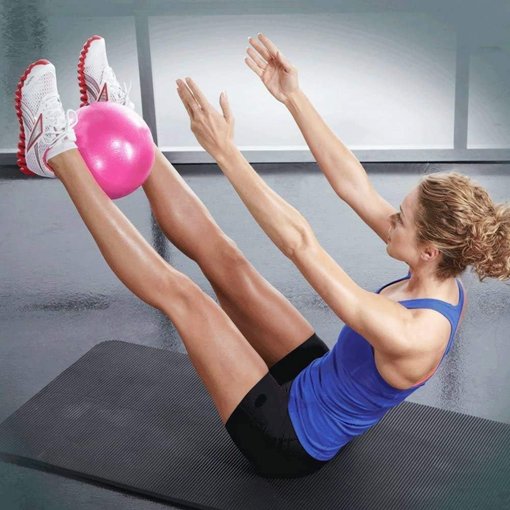 FIT Barre Mini Exercise Barre Ball for Yoga,Pilates,Stability Exercise Training Gym anti Burst and Slip Resistant Balls(2 Pcs) with Inflatable Straw (Pink X 2) image number 3