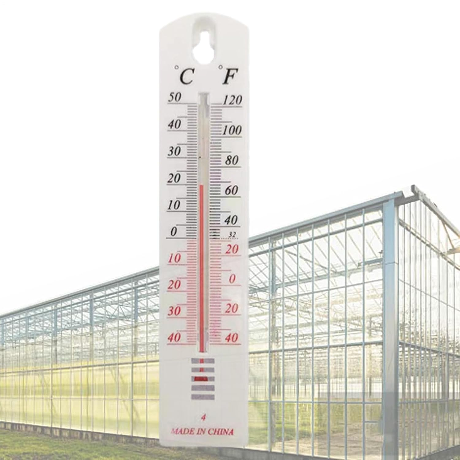 Indoor Outdoor Temperature Gauge | Wall Indoor Temperature Gauge,Large Numbers Wall Mount for Garden, Homes, Greenhouses, Warehouses image number 2