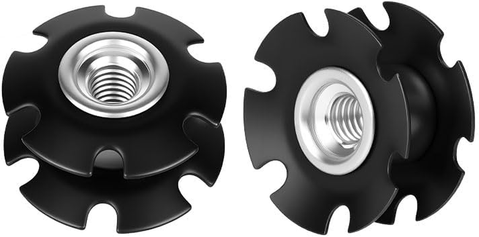 2 Pcs Bicycle Star Nut, 28.6Mm Bike Headset Fork Nut for 1-1/8 Inch Steering Tube, Aheadset Stem and Fork Maintenance