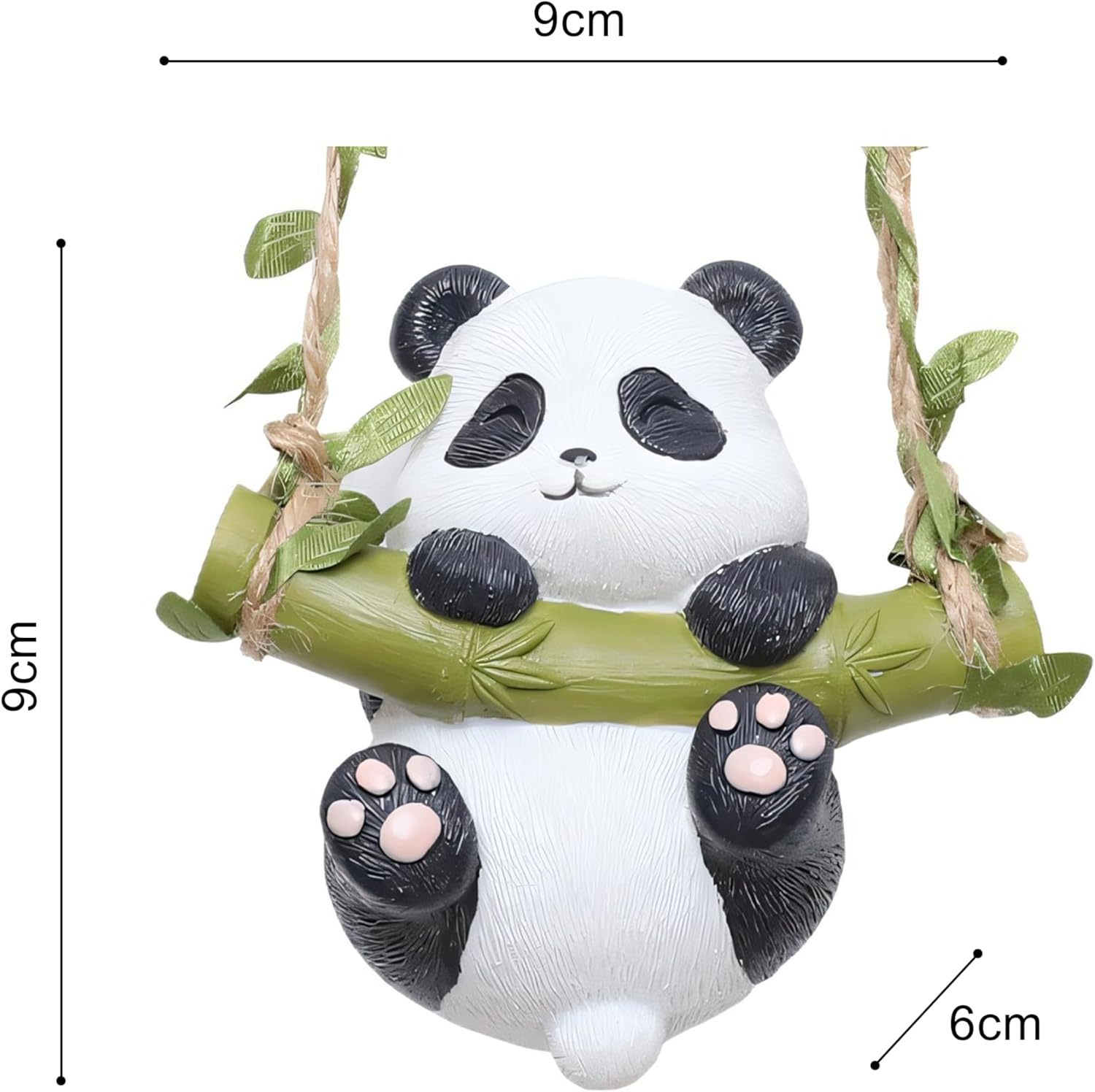 Plush Panda Statue Decor, Cute Hanging Animal Statue, Garden Decor for Outdoor & Indoor Spaces &ndash; Weather-Resistant Hanging Decoration for Patio, Lawn, Yard, or Home Decoration image number 6