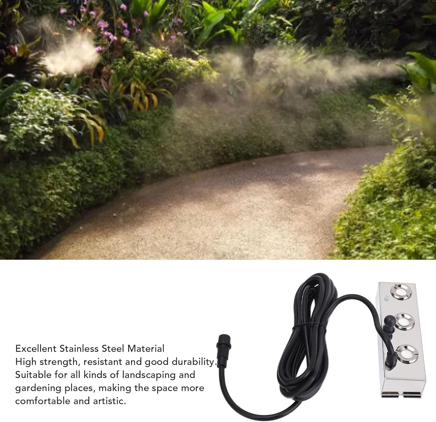 CHICIRIS Stainless Steel Ultrasonic Mist Maker, 12 Atomising Cores 4.5L/H Max Atomisation, IP67, 1.7Mhz Oscillation Easy Setup, for Gardens Terraces Commercial Spaces image number 5