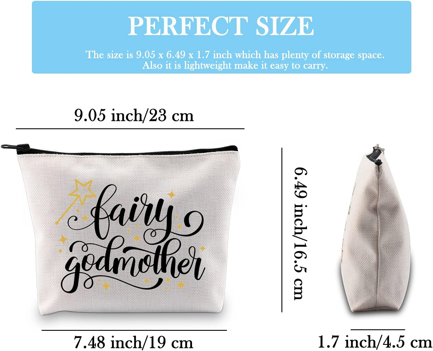 Fairy Makeup Bag Godmother Thank You Gift Godmother Proposal Cosmetic Bag Baptism Gift First Communion Gift - Fairy Makeup image number 4