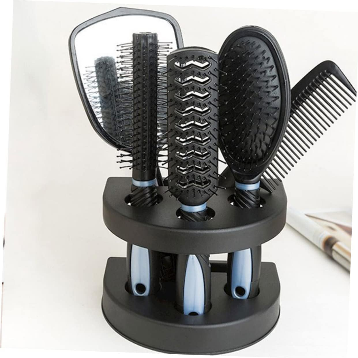 ELAYARD 5Pcs Professional Hair Salon Comb Set Static Brush Styling Tools Detangling Hair Brush Curls Comb Mirror Kit image number 4