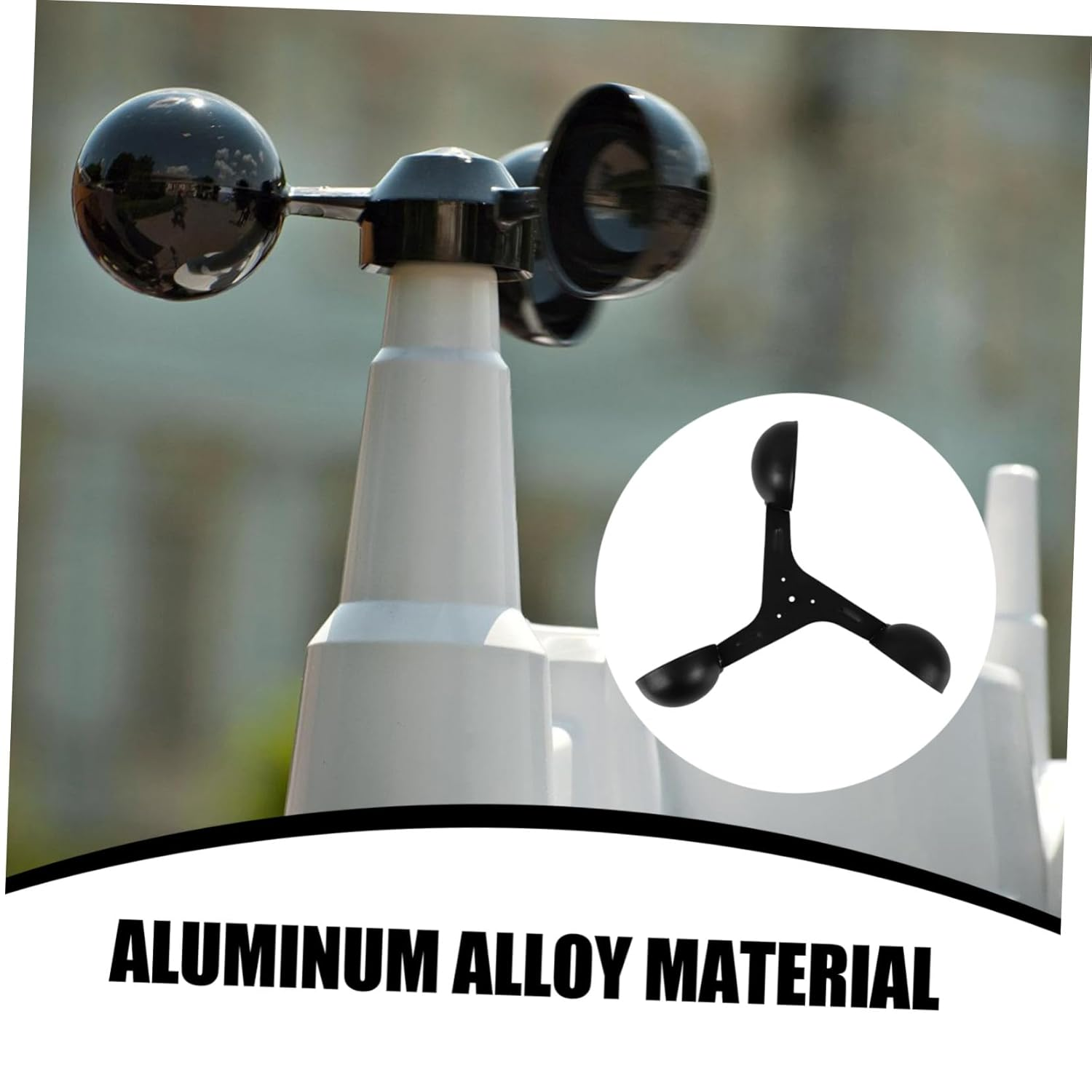 GALPADA Professional Anemometer Wind Speed Sensor Replacement Aluminum Alloy Wind Gauge Tool for Agricultural and Direction Measurement Wear-Resistant Measurement Cup image number 2