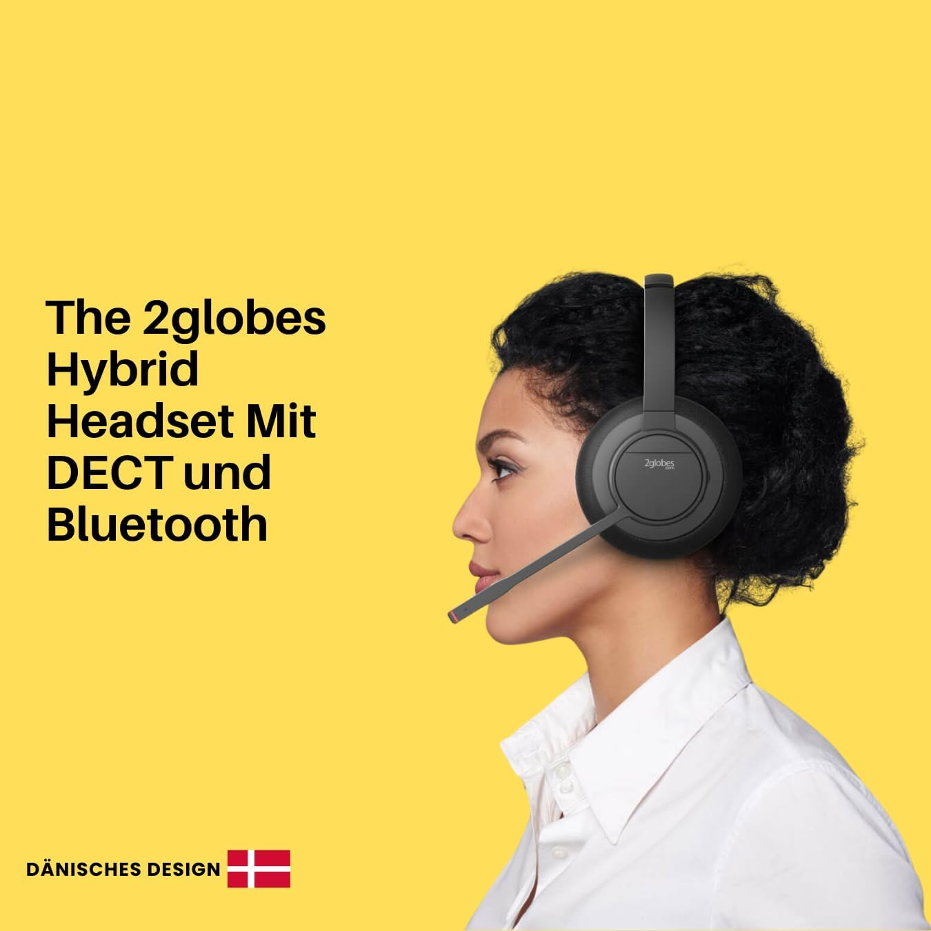 2Globes Hybrid X: Revolutionary DECT & Bluetooth Headset with Advanced ANC, USB-C Quick Charge and Seamless Device Integration - Black image number 5