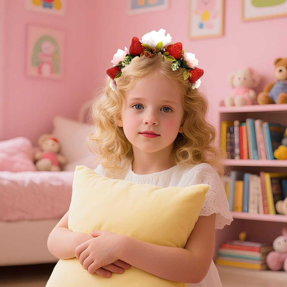 Flower Headband Garland, Floral Crown Hairband, Flower Headdress with Ribbon, Boho Flower Headpiece, Party Birthday Wedding Decoration