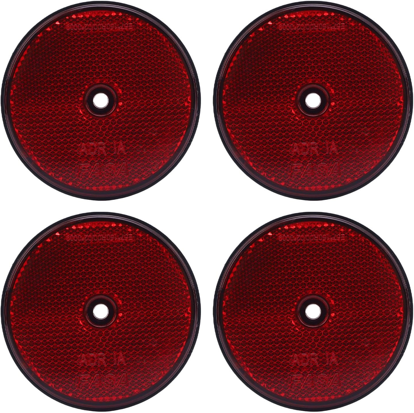 72Mm Reflective Film Safety Red, 4Pcs for Night Visibility with Screw, for Mailboxes, Driveways, Tunnels, Posts, Cars, Trailers (White)
