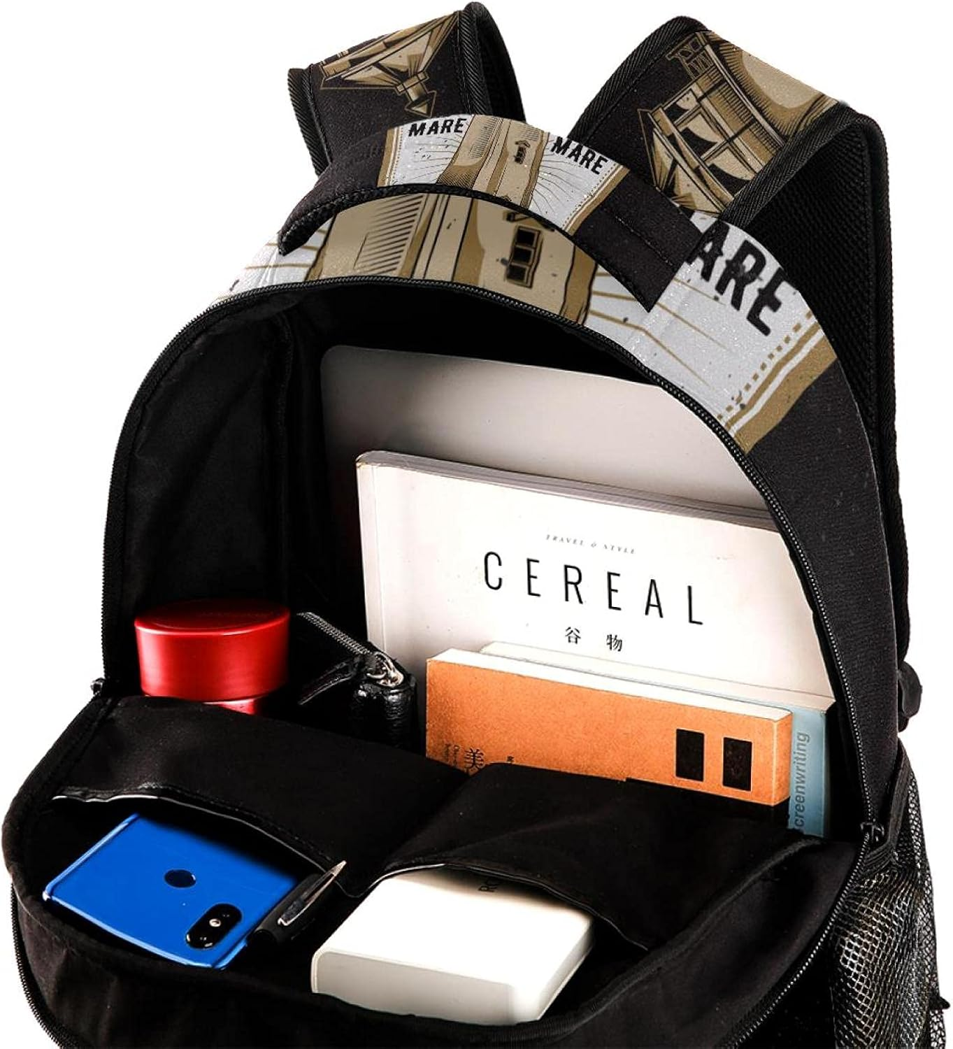 Illustration Old Lighthouse Backpack Students Shoulder Bags Travel Bag College School Tote Backpacks image number 3