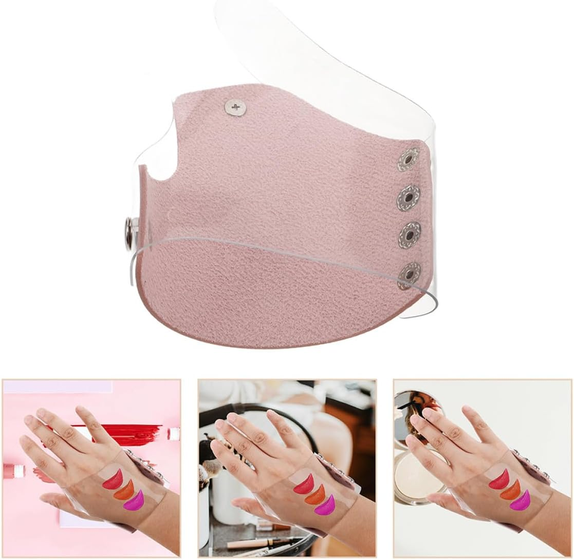 TOPPERFUN 2Pcs Pink Makeup Mixing Gloves and Small Foundation Palette Tray Set for Cosmetic Blending and Eyeshadow Mixing, Protective Hand Gloves for Professional Makeup Artists image number 6