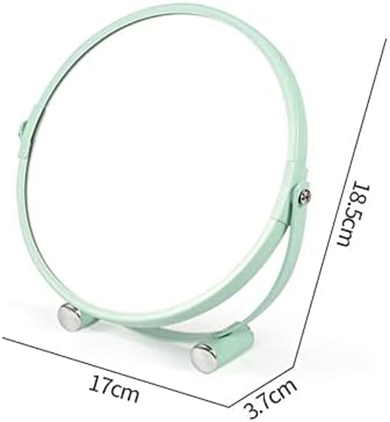 Double Sided Vanity Mirror Makeup Mirror Tabletop Mirror ，1X and 3X Magnifying Mirror Metal Frame round Free Standing Makeup Mirror for Bedroom Bathroom (White) image number 6