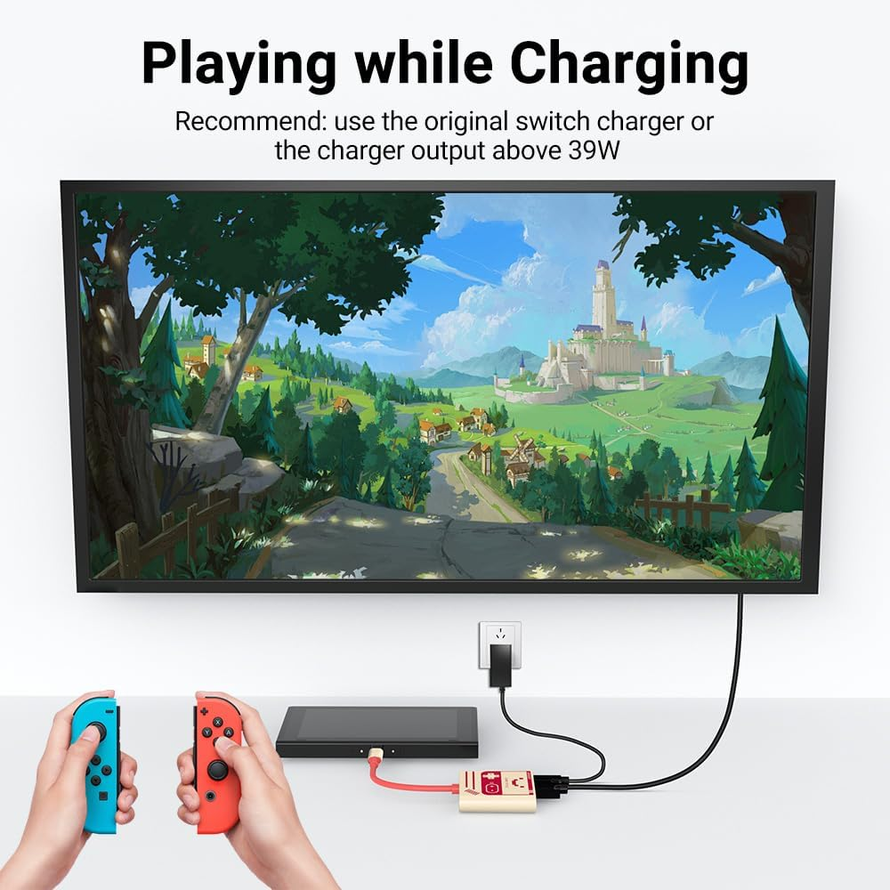 AHGEIIY Swith Dock for Nintendo Switch Docking Station, 4K USBC to 4K HDMI Adaptor Replacement for Offical Nintendo Switch Dock, TV Switch Dock Station Compatible with Nintendo Switch, Switch OLED Steam Deck Macbook Laptop image number 3