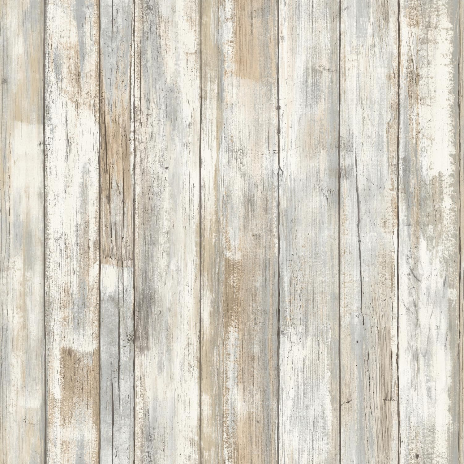 Roommates Distressed Wood Peel and Stick Wallpaper, Rustic Wood