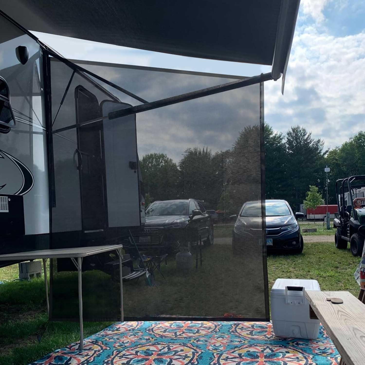 Tentproinc RV Awning Side Sun Shade Net 9'&times;7' Black Complet image number 3