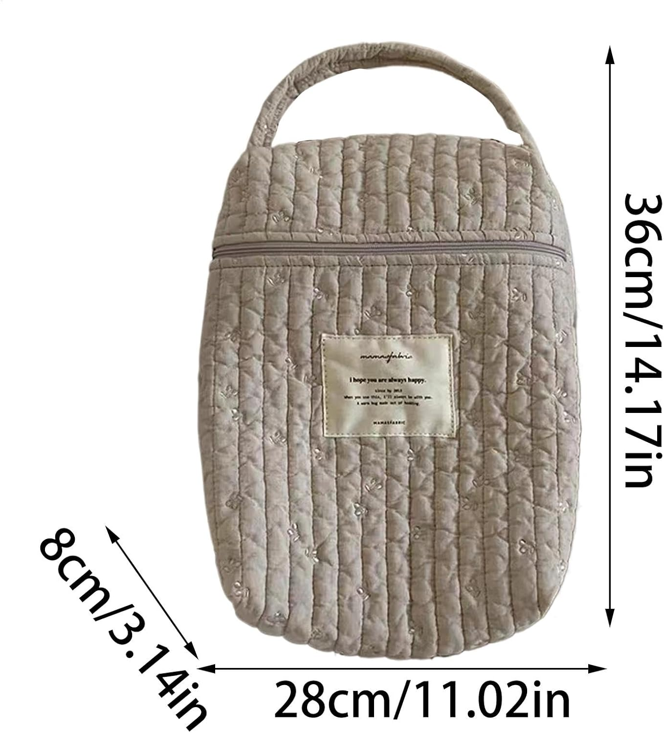 Diaper Caddy Organizer, Diaper Bag for Diaper - Diaper Bag Organizer Nursery Cotton Diaper Caddy Quilted Diaper Bag,Portable Diaper Organizer Soft Diaper Stacker for Pacifiers and Wipes image number 6