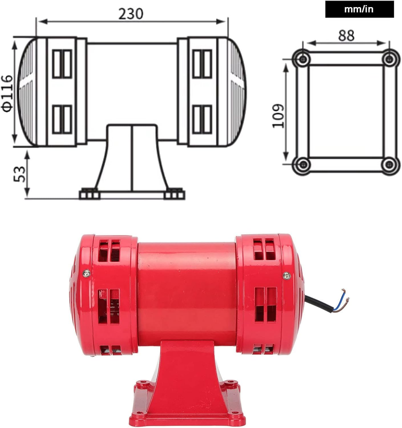 Motor Alarm Dual Way 135Db High Decibel Continuous Sound Electric Air Raid Siren AC MS 490 for Public Safety image number 4