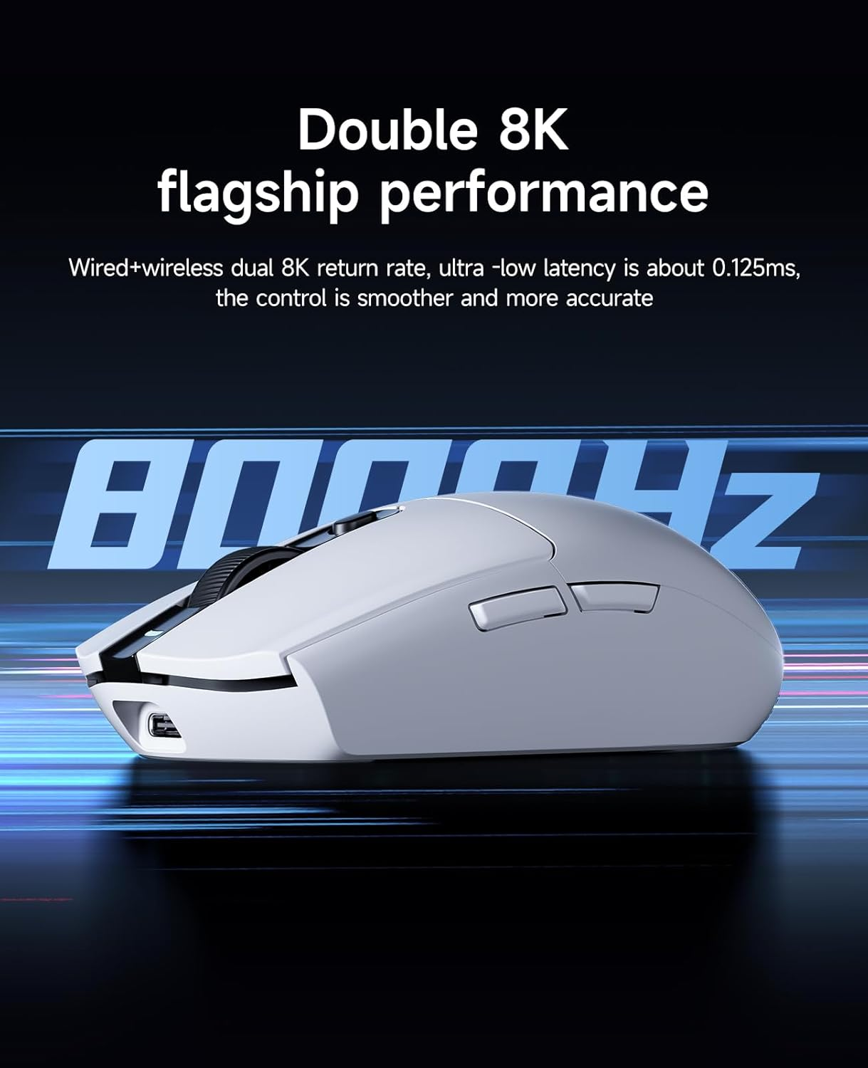 G3 Ultra Wireless Gaming Mouse，Dual 8K Polling Rate Focus Pixart PAW 3395 Optical Sensor - 26K DPI, 64G Ultra-Lightweight, Tri-Mode Connection, Black image number 4