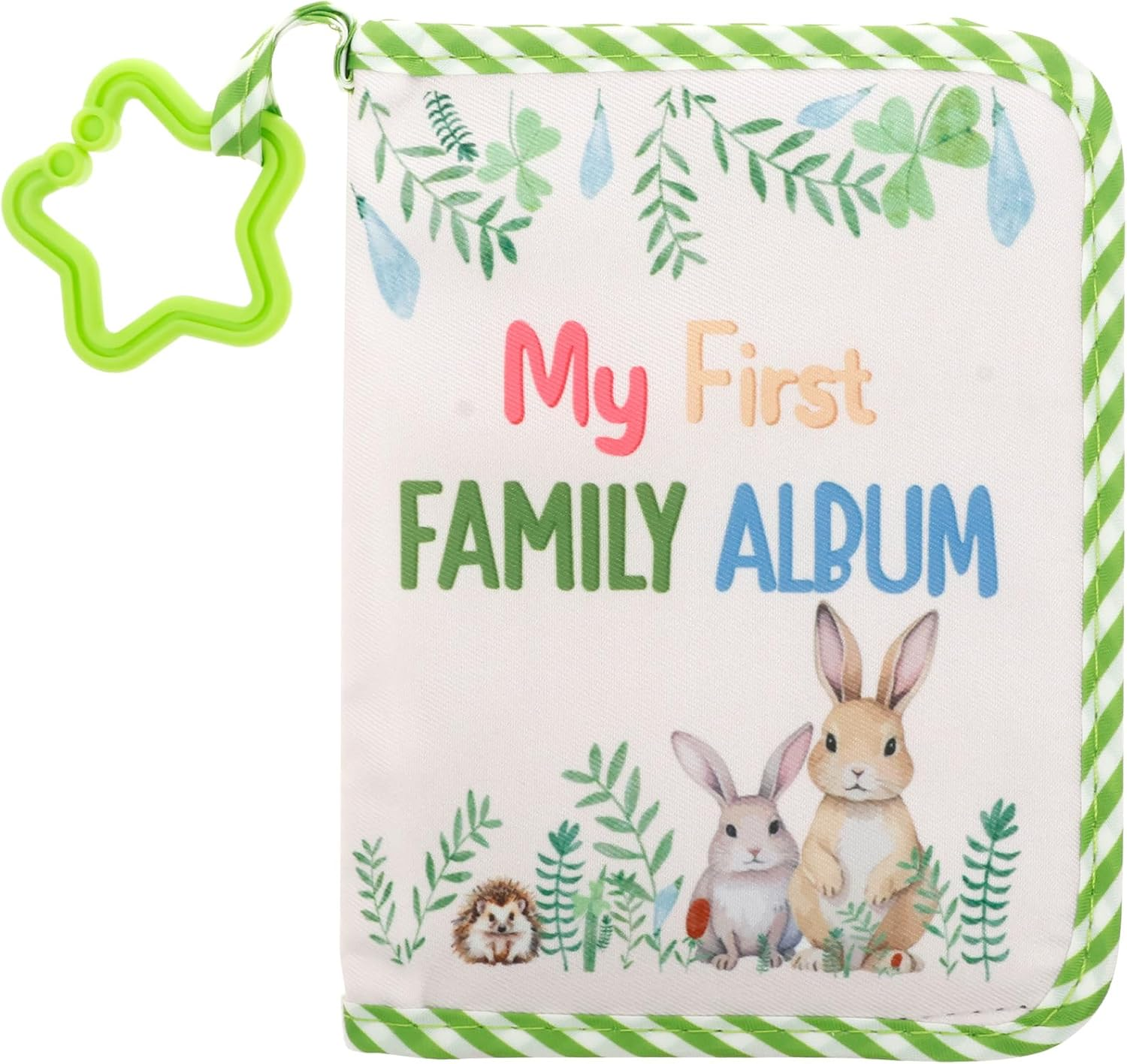 Baby Photo Album Decorative Toddler Photo Album with Safety Mirror and Hook Practical Soft Baby Book for Newborn Children (Yellow)