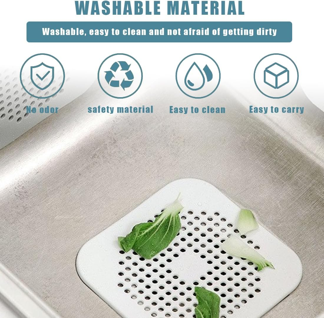 NHQZ Pack of 10 Drain Hair Catchers Made of Durable Silicone Cleaning for Bathtub and Kitchen Grey + White image number 1