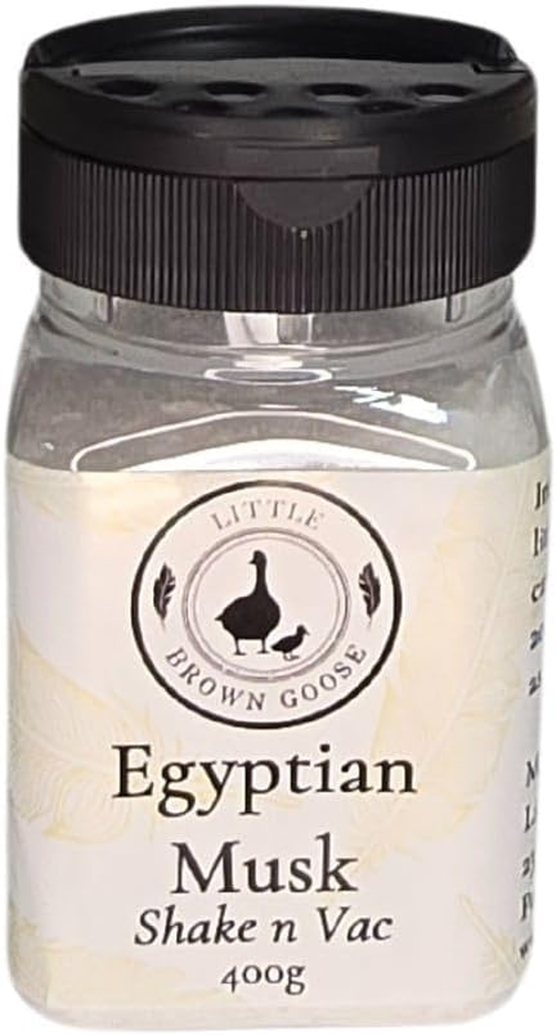 Little Brown Goose Egyptian Musk Shake N Vac. 400G Carpet Freshener with Shaker Top. Remove Odours & Leave House Rugs and Carpets Smelling Fresh with This Super Shake N Vac Deodoriser