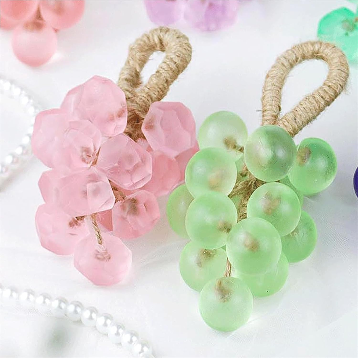 Grape Soap on a Rope, Handmade Crystal Grape Soap Gentle Cleansing, for Body, Hand＆Face Cleanser for Soft, Smooth Skin, Fresh Air(Greentea) image number 3