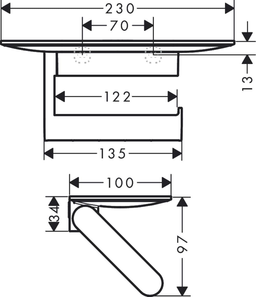 Hansgrohe Wallstoris Toilet Roll Holder with Shelf 23Cm Matt Black image number 6