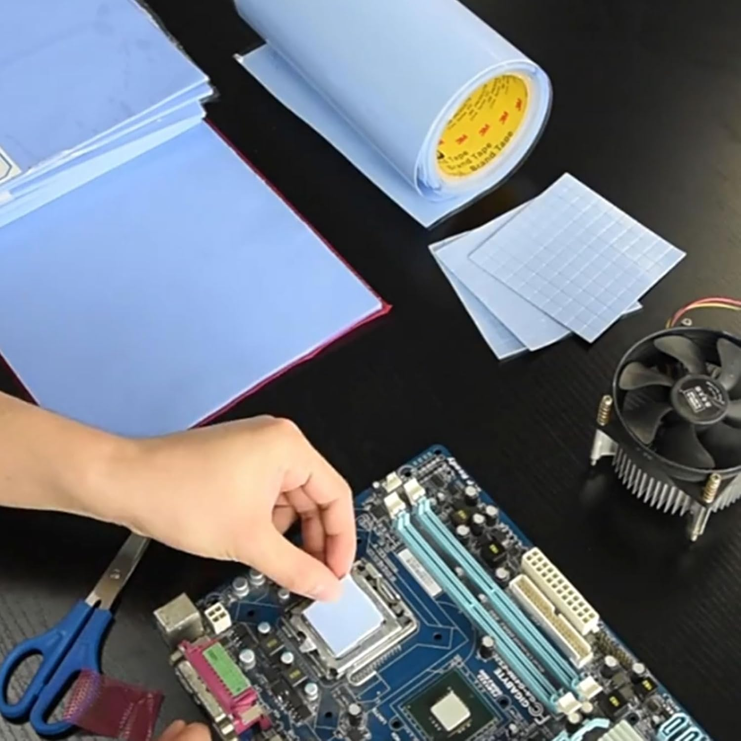 RIBHNXHI Thermal Pad 4 Pack 100X100Mm 0.5Mm 1Mm 1.5Mm 2Mm 6.0W/Mk Heat Resistant Silicone Thermal Pads for Laptop Heatsink CPU GPU SSD IC LED Cooler image number 3