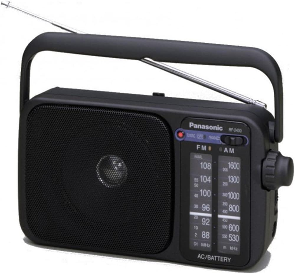 Panasonic RF-2400DEG-K Portable AM/FM Radio with AC/DC and H/P Socket